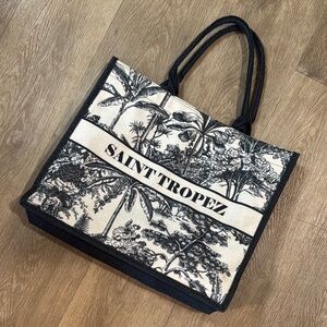 Saint Tropez Black and White Tote Bag
